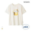 ジェラートピケ レディース はちみつベア柄ワンポイントTシャツ ジェラピケ パジャマ ルームウェア gelato pique 全2色