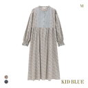 キッドブルー 25AW LIBERTYプリント ワンピース 長袖 ネグリジェ ナイティ ルームウェア パジャマ レディースー KID BLUE 全2色