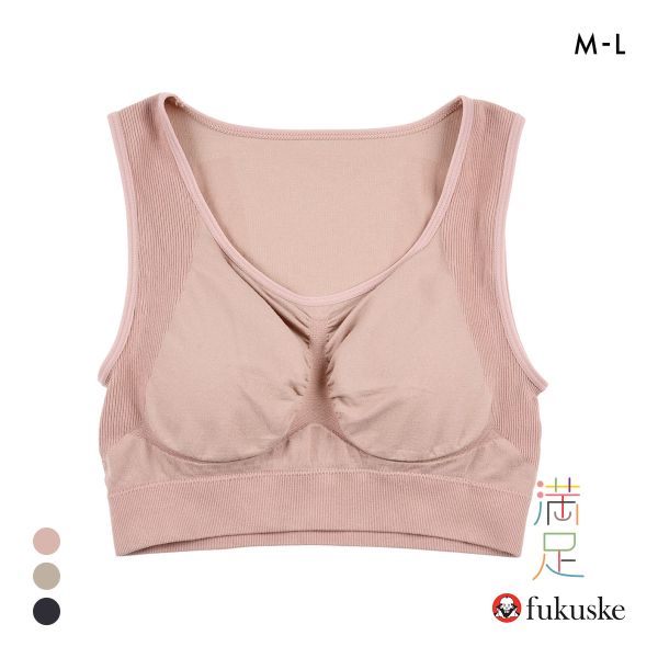 10％OFF 福助 満足 美温活 美姿勢サポート ハーフトップ レディース カップ付き ブラジャー fukuske 全3色 M-L