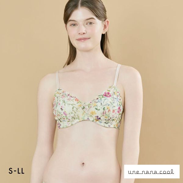 ウンナナクール 特別な日以外の364日つけたくなるブラ 364ブラ レース MADE WITH LIBERTY FABRIC ノンワイヤーブラ une nana cool 大きいサイズ レディース 全4色 S-LL
