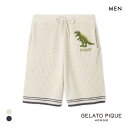 ジェラートピケ オム メンズ ワッフルダイナソーハーフパンツ ジェラピケ パジャマ ルームウェア gelato pique HOMME 全2色 M-L