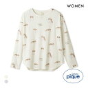ジェラートピケ レディース シーズー柄ロングTシャツ ジェラピケ パジャマ ルームウェア gelato pique 全2色