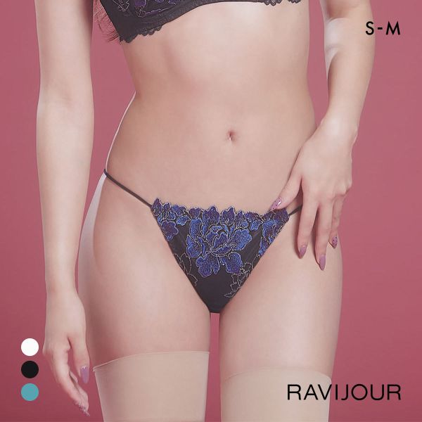 【メール便(5)】 ラヴィジュール ルナリア レースアップ ノーマルショーツ SM バックレース 透け RAVIJOUR レディース 全3色 S-M