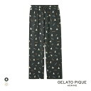 ジェラートピケ オム メンズ TRICK GHOST柄 ロングパンツ ジェラピケ パジャマ ルームウェア gelato pique HOMME 全2色 M-L