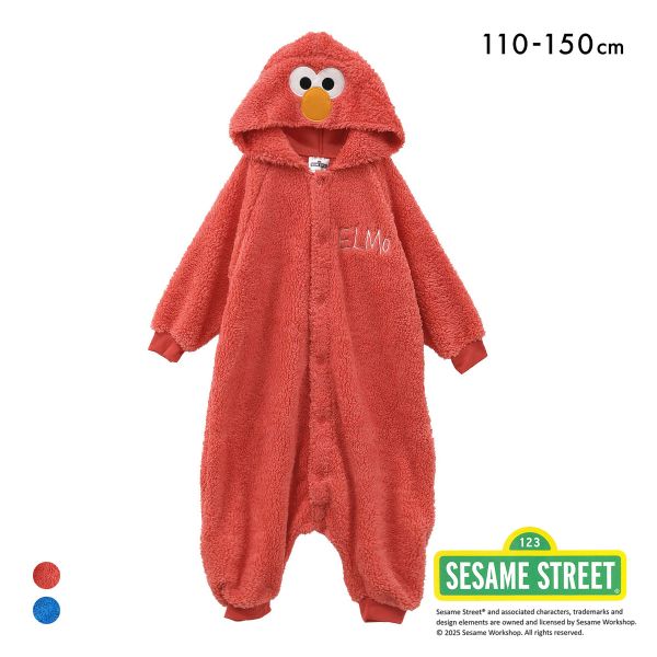セサミストリート なりきり ルームウェア パジャマ フリース 着ぐるみ ジュニア キッズ 長袖 110 130 150 全2色 110-150