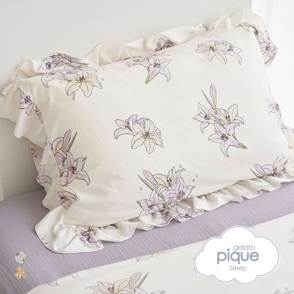 【メール便(20)】 ジェラートピケ スリープ MUCHA リリー柄ピローケース ジェラピケ ミュシャ gelato pique Sleep 全2色