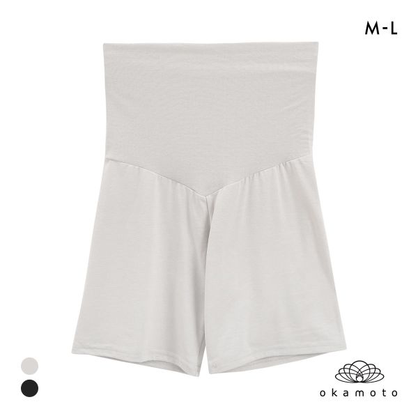 10％OFF【メール便(16)】 プラチナホット 温感ペチコートレギンス 3分丈 腹巻つき あったか 保温 透け防止 ML レディース okamoto Platinumhot 全2色 M-L