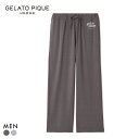 ジェラートピケ オム メンズ ロゴワンポイントプリントロングパンツ ジェラピケ パジャマ ルームウェア gelato pique HOMME 全2色 M-L