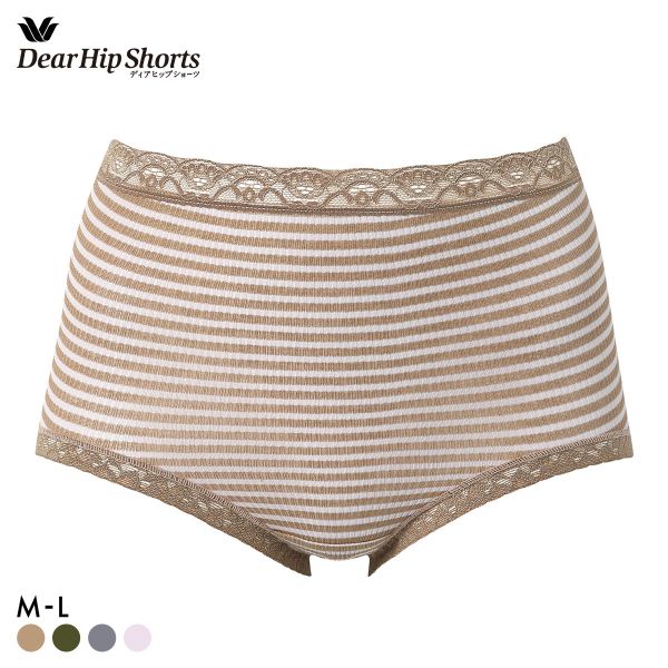 15％OFF【メール便(4)】 ワコール ディアヒップショーツ スタンダード ショーツ 深ばき 綿混 M L 単品 Wacoal DearHip Shorts レディース 全4色 M-L