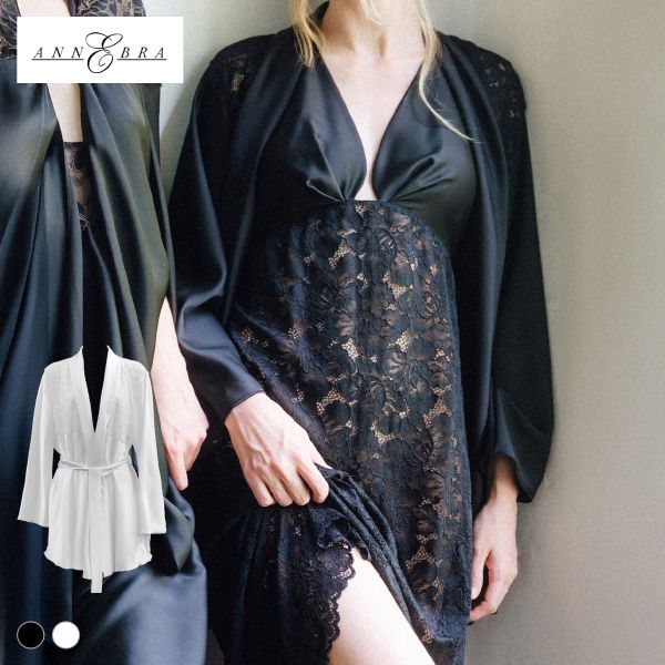 【メール便(13)】 アンブラ Melodie レースコンビ ガウン レディース セクシー ルームウェア ANNEBRA 全2色