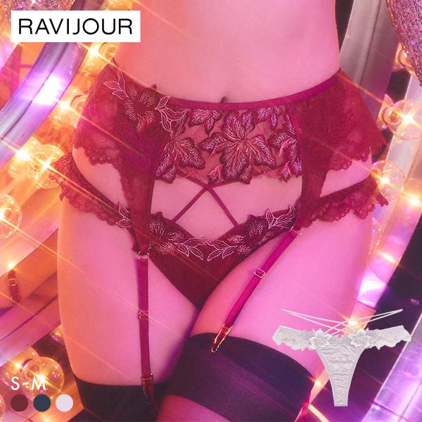 【メール便(3)】 ラヴィジュール グロリアージュ フリルレース Tバックショーツ ソング タンガ SM バックレース 透け RAVIJOUR レディース 全3色 S-M