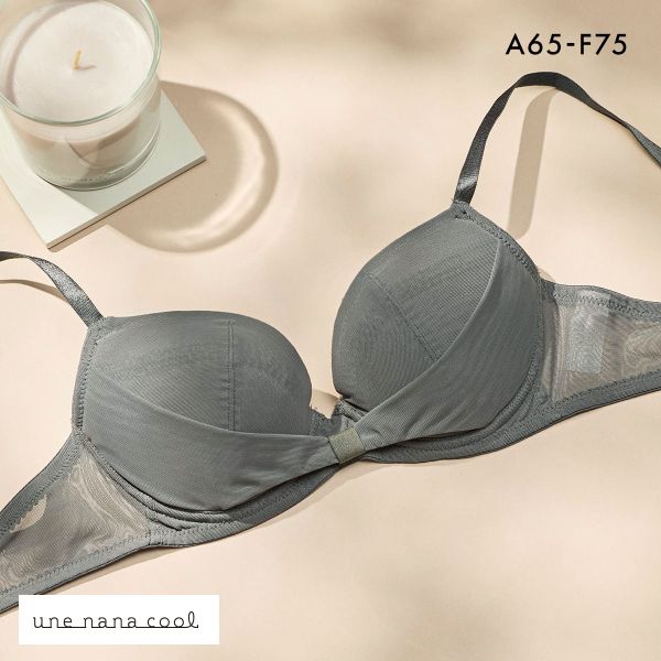 ウンナナクール une nana cool リボンブラ 胸もとフィットながもち 動いても、キレイはつづく 3/4カップブラジャー レディース 下着 全2色 A65-F75