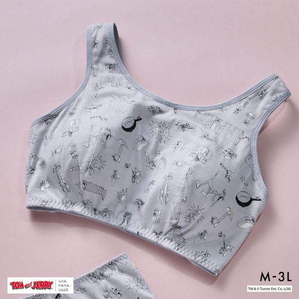 ウンナナクール トムとジェリー × une nana cool ナイトアップブラ パッド付き ノンワイヤーブラ ナイトブラ レディース 全3色 M-3L