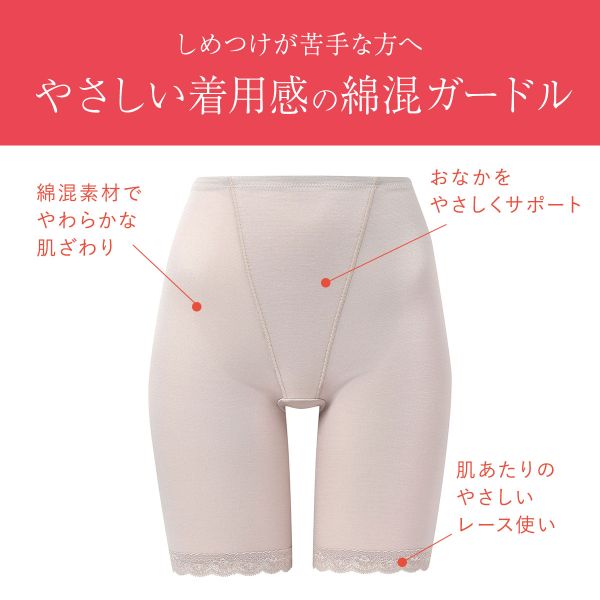 【20%OFF・7/27 09:59まで】 ワコール ウイング 綿混ガードル ロング丈 やさしい着用感 Wacoal Wing レディース 64・M-76・L 補正下着 補整 【メール便(10)】 ev_sp_20 shirohato-10223332 SHIROHATO(白鳩) サンプル画像2