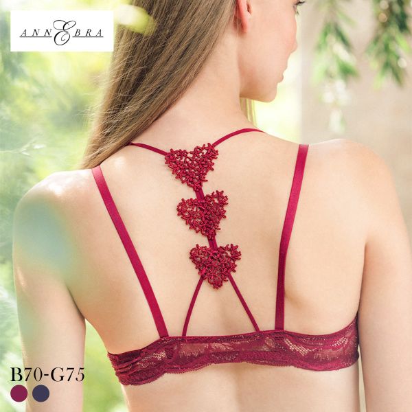 アンブラ In Your Heart バックデザイン フロントホック ブラジャー 大きいサイズ セクシー ハート柄 ANNEBRA レディース 全2色 B70-G75
