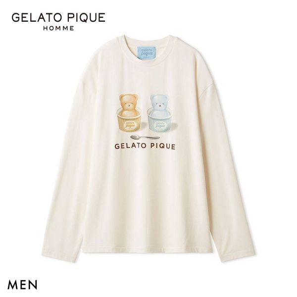 ジェラートピケ オム メンズ Valentine ワンポイントプルオーバー ジェラピケ ルームウェア Valentine GELATO PIQUE HOMME バレンタイン M-L
