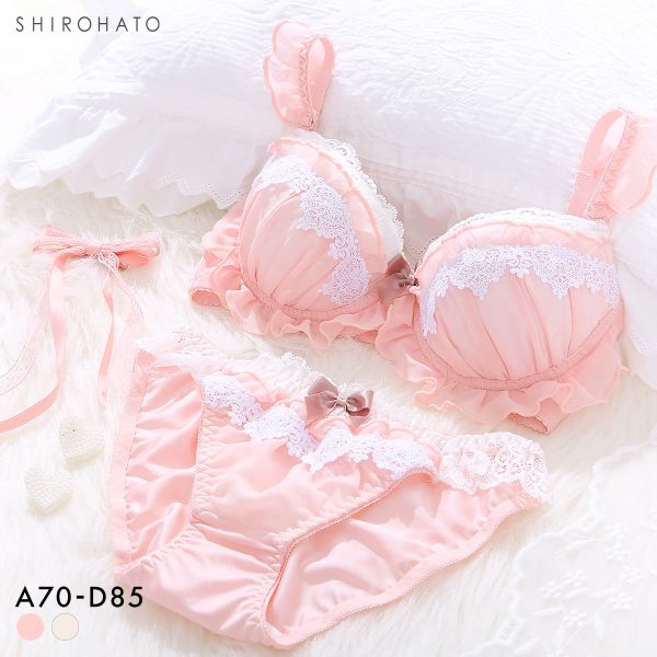 ピュアシェリ スウィートシフォンフリル×ケミカル ブラセット ABCD 谷間 盛り 脇寄せ ブラジャー ショーツ セット PURECHERIE レディース 全2色 A70-M-D85-LL