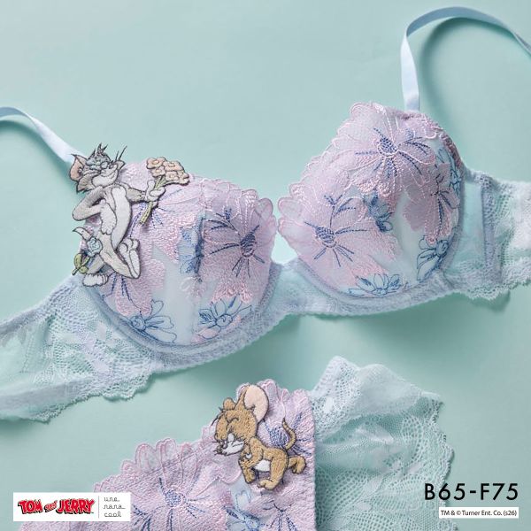 トムとジェリー × ウンナナクール 3/4カップブラジャー une nana cool 大きいサイズ レディース 全3色 B65-F75