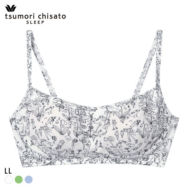 25％OFF ワコール ツモリチサト 森の中でグランピング ノンワイヤーブラジャー 綿混 LL Wacoal tsumori chisato SLEEP レディース 全3色 下着
