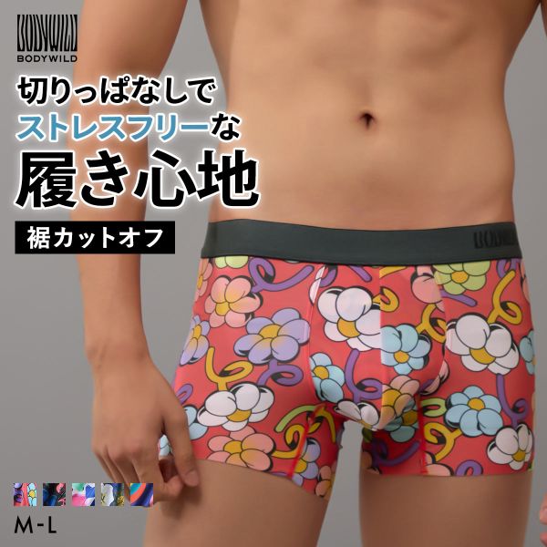 20％OFF【メール便(13)】 グンゼ BODY WILD インクジェットプリント 総柄 ボクサーパンツ メンズ 前とじ GUNZE ボディワイルド 全5色 M-L