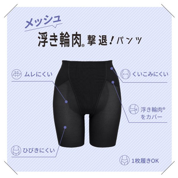10％OFF【メール便(15)】 ルシアン はいて実感 下半身のお悩み解決 浮き輪肉撃退 パンツ メッシュ 吸汗速乾 ガードル M・L・LL・3L ロング丈 補正下着 LECIEN レディース 全2色 M-3L 補整 shirohato-10224553 SHIROHATO(白鳩) サンプル画像3