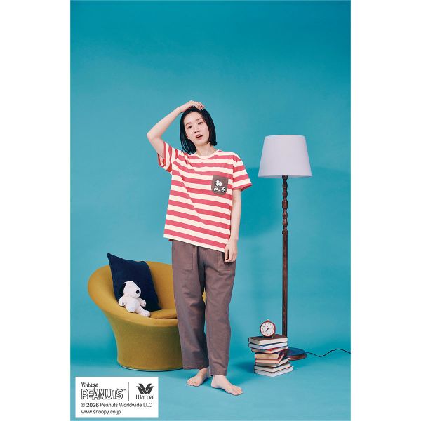 【15%OFF・7/13 09:59まで】 ワコール PEANUTS×ワコール ルームウェア 半袖 上下セ...