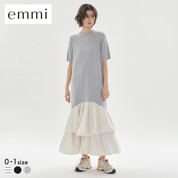 樂天商城 - エミ ハーフスリーブニットドッキングワンピース emmi レディース 全3色 0-1