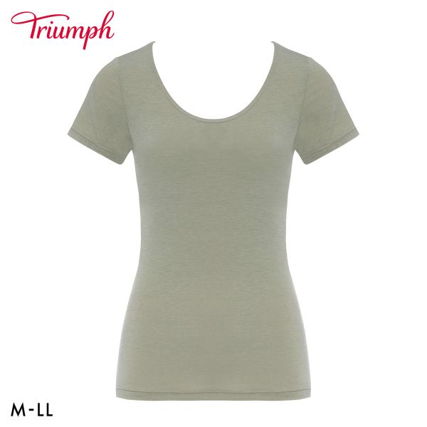 樂天商城 - 【メール便(15)】 トリンプ TR5410 デイリートリンプ 2分袖トップ 袖あり Triumph レディース M-LL