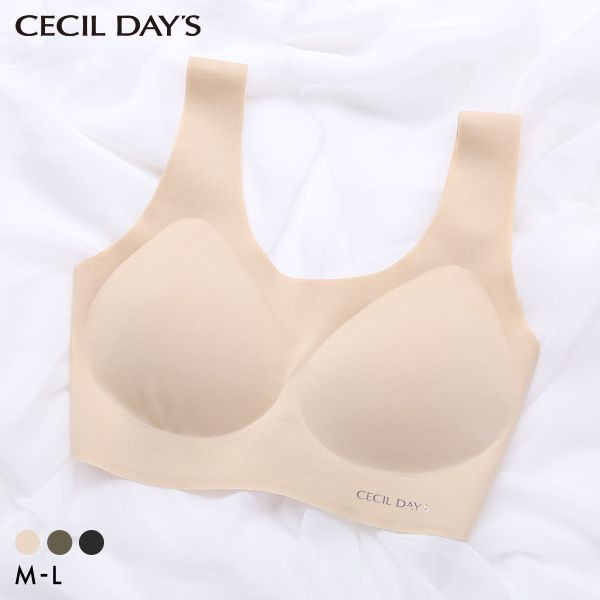 樂天商城 - セシルデイズ CECILE DAYS レディース ハーフトップ ブラジャー スポーツブラ インナー ノンワイヤー フリーカット ML 婦人 全3色 M-L