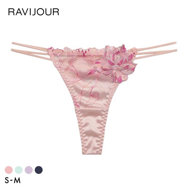 樂天商城 - 【メール便(5)】 ラヴィジュール オーバーフラワー ストレッチレース Tバックショーツ SM セクシー バックレース 透け RAVIJOUR レディース 全4色 S-M