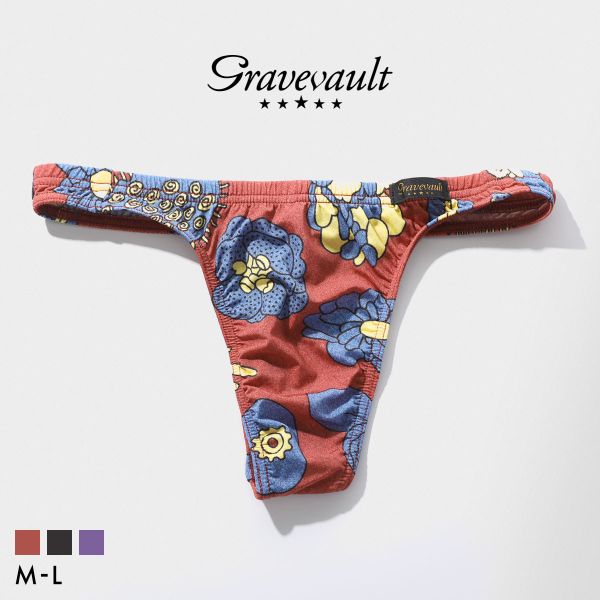 グレイブボールト EMBRO FLOWER Tバック ビキニ ML メンズ Gravevault 前とじ 3052616 日本製 全3色 M-L 下着 男性用 パンツ ショーツ