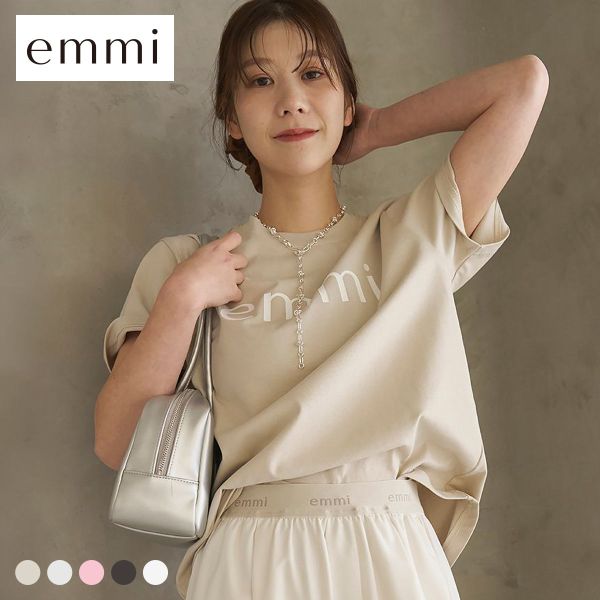 Rakuten - 先着1,000円OFFクーポン・なくなり次第終了 【メール便(23)】 エミ ベーシックemmiロゴTシャツ emmi レディース 全5色