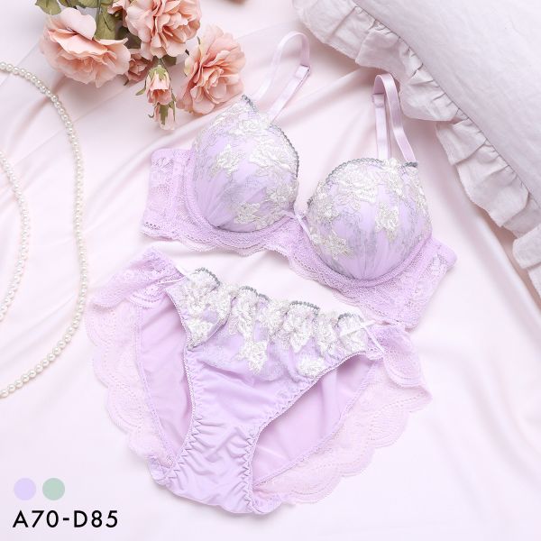 Rakuten - 先着1,000円OFFクーポン・なくなり次第終了 サンエイ 脇高 ガーリーマリーゴールド ブラセット ABCD 大きいサイズ 脇肉 谷間 盛り ブラジャー ショーツ セット 美胸 SANEI レディース 全2色 A70-M-D85-LL ブラショーツ 上下セット 下着