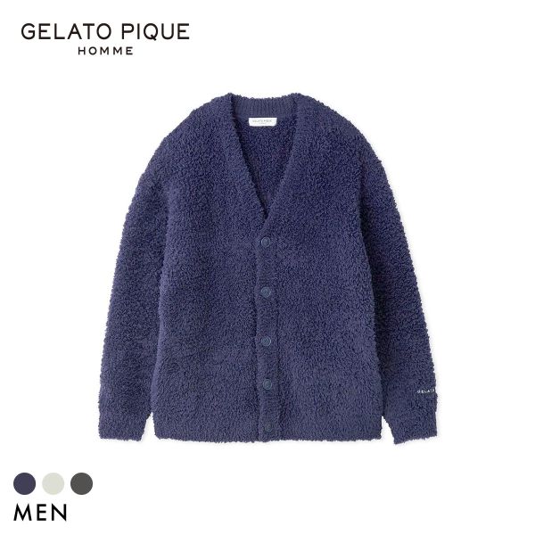 ジェラートピケ オム メンズ ジェラートカーディガン ジェラピケ パジャマ ルームウェア gelato pique HOMME 全3色 M-L