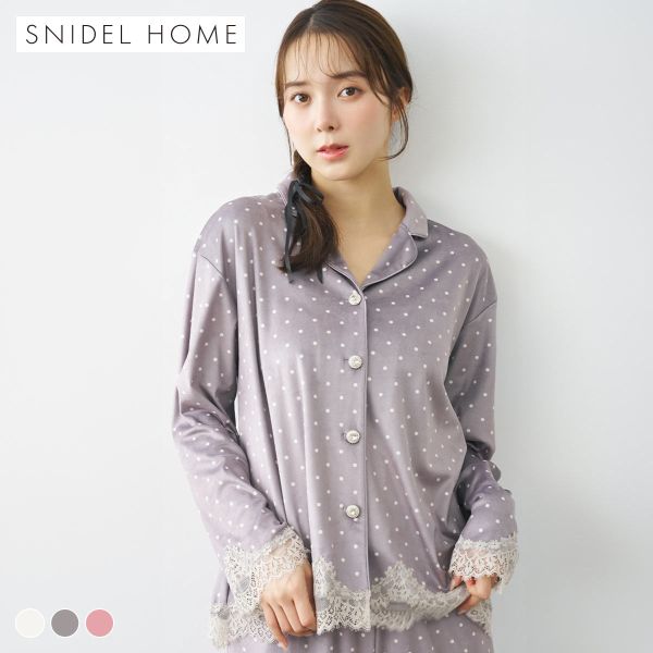 スナイデルホーム Halloween ドット柄開襟シャツ パジャマ ルームウェア SNIDEL HOME ハロウィン レディース 全3色