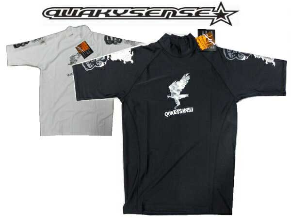 新品未使用!QUAKYSENSE(クエーキーセンス)!イーグル ラッシュガード!ショート!UVケア♪
