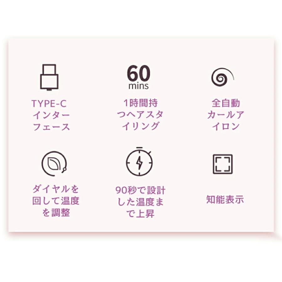 カールヘアアイロン コードレス ヘアアイロン ミニ カール 自動 巻き カール 携帯...