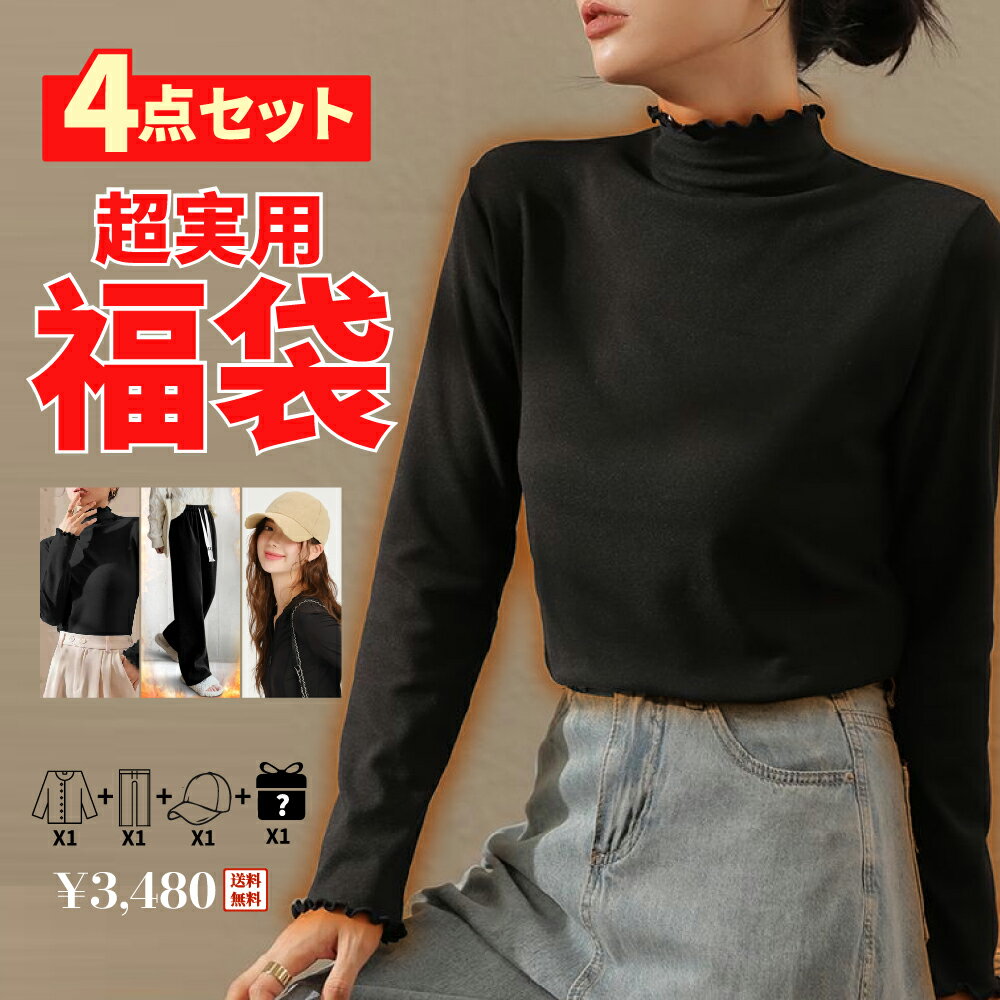 福袋 服 レディース 2025 福袋 人気 冬 秋 おすすめ お得 福袋 2025 福袋 4点セット 福袋 レディース ハッピーバック シンプル ベーシック デザイン 着回し 安い お得 ビッグ 冬【送料無料】のサムネイル