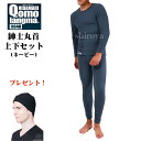 ひだまり 健康肌着 チョモランマ サピウム 紳士用 長袖丸首シャツ + 前開きズボン下 上下セット ネービー M/L/LL 【ひだまり プレゼント付き】