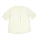【15 OFF】【SALE】カジュアルシャツ ランダムドットブラウス 五分袖 オフホワイト レディース