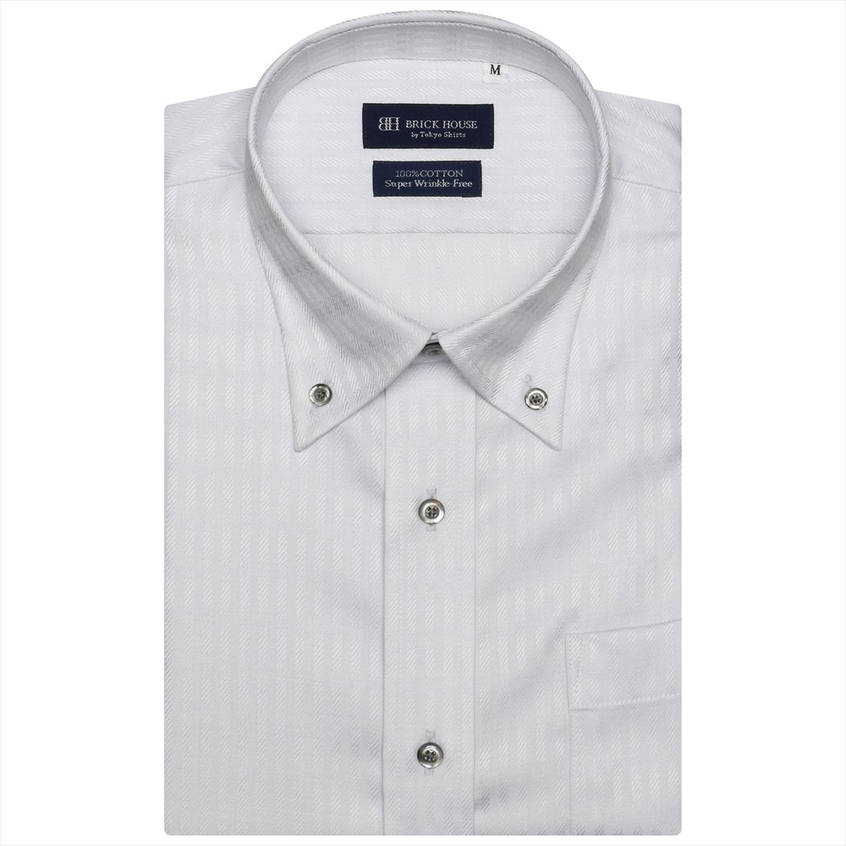  ボタンダウン 半袖 形態安定 ワイシャツ 綿100%