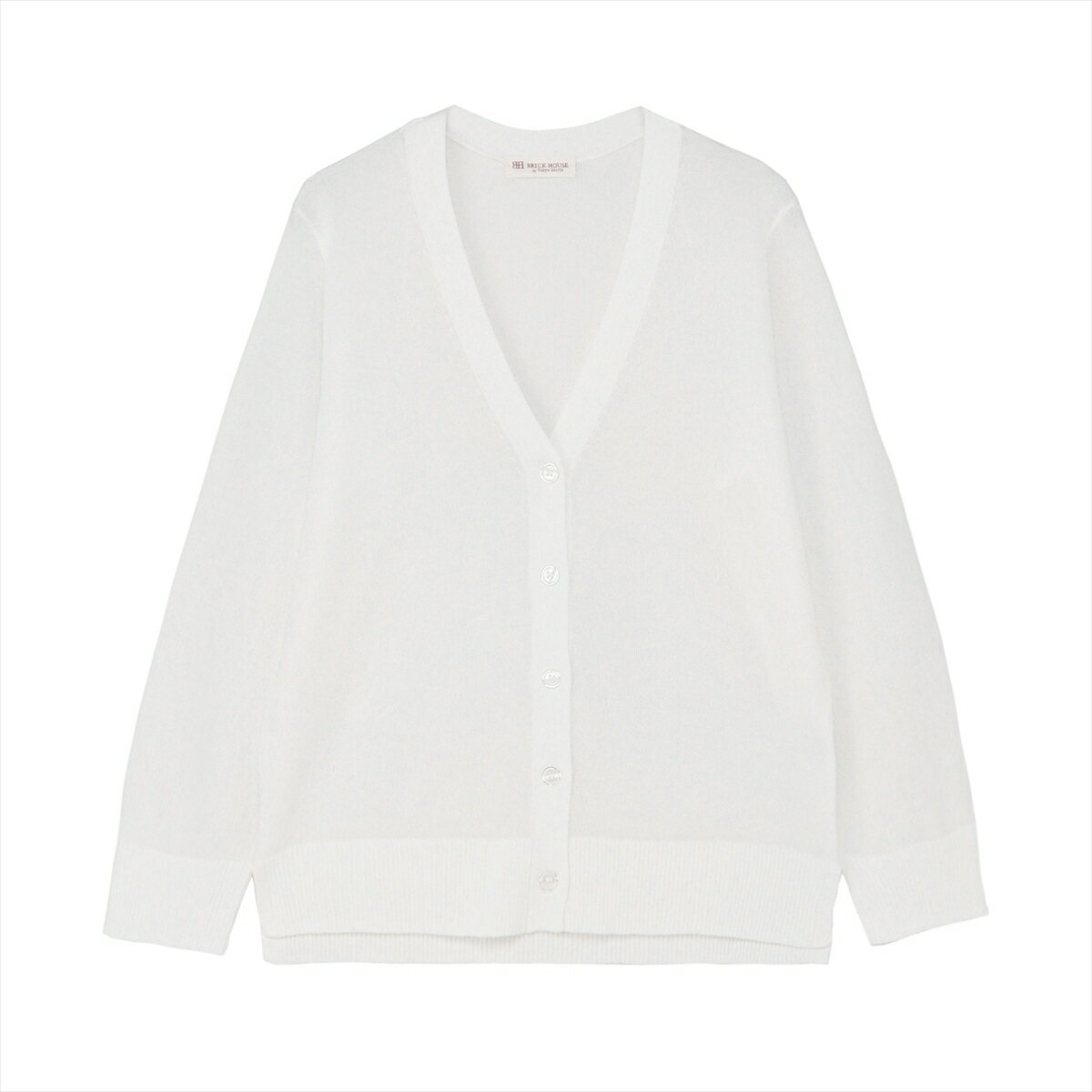 【35%OFF】【SALE】ニット サイドスリットVネックカーディガン オフホワイト レディース