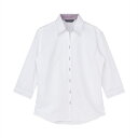 【レディースDAY対象品】【20%OFF】【SALE】【透け防止】 スキッパー 七分袖 形態安定 レディースシャツ