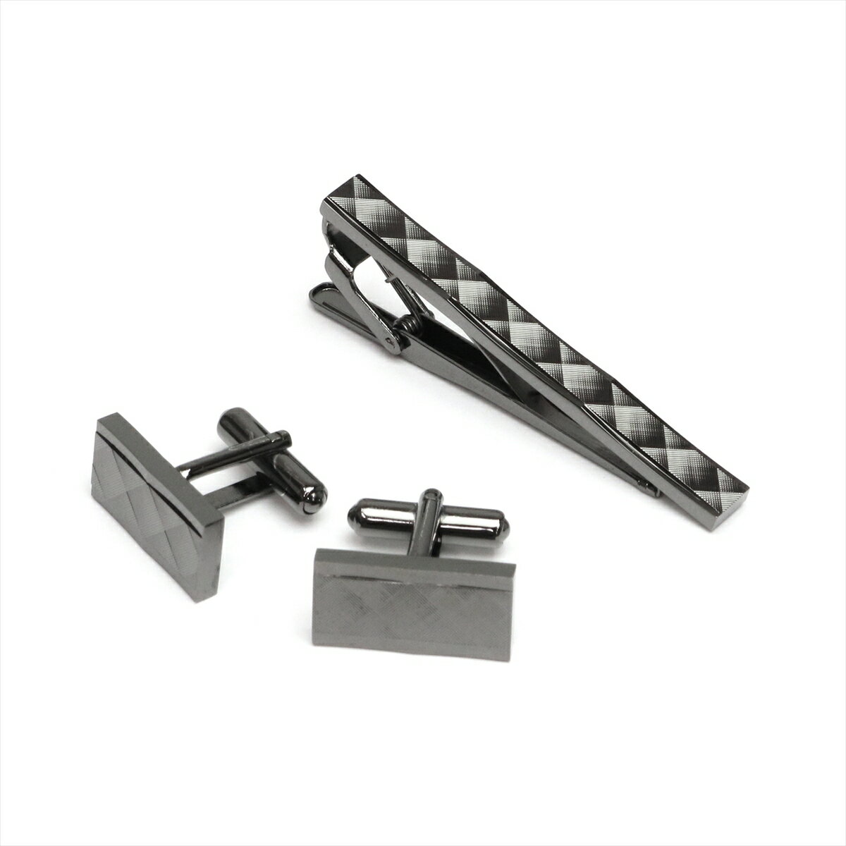 【公式】東京シャツ タイピンカフスセット 日本製 ガンメタリック系 ビジネス フォーマル