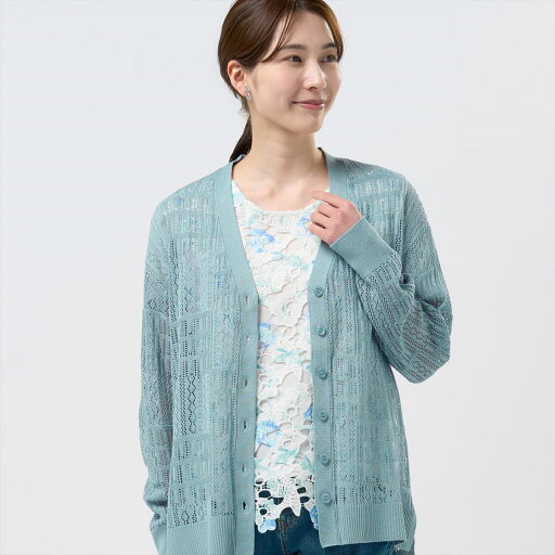 【17%OFF】【SALE】【公式】東京シャツ ニット 透かし編みVカーディガン レディース 【17%OFF】【SALE】【公式】東京シャツ ニット 透かし編みVカーディガン レディース