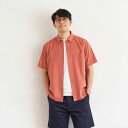 ブリックハウス シャツ工房 ビジネスシャツ メンズ 【41%OFF】【SALE】【Pitta Re:)】 カジュアルシャツ ラウンドテール 綿麻 ボタンダウン 半袖 メンズ