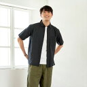 ブリックハウス シャツ工房 ビジネスシャツ メンズ 【41%OFF】【SALE】【Pitta Re:)】 カジュアルシャツ ラウンドテール 綿麻 ボタンダウン 半袖 メンズ