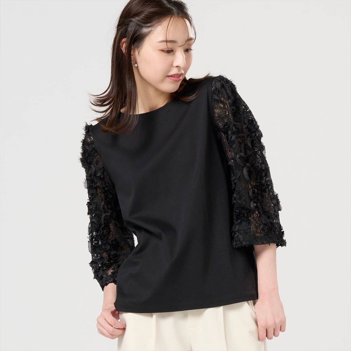 【41%OFF】【SALE】【公式】東京シャツ フレア袖レースブラウス 七分袖 レディースのサムネイル