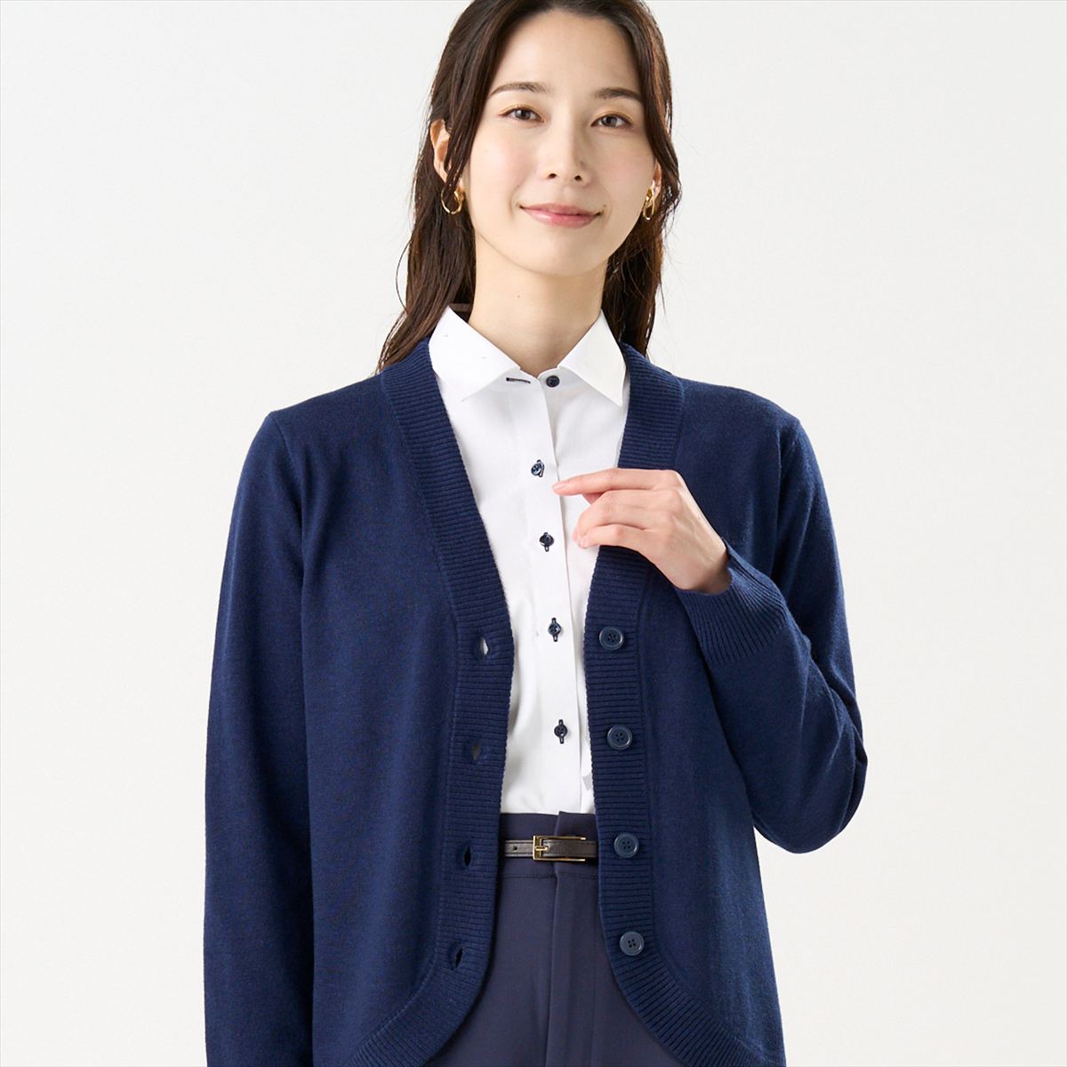 【BLACKFRIDAYタイムセール】【10%OFF】【SALE】【公式】東京シャツ ニット 裾丸Vネック カーディガン レディース