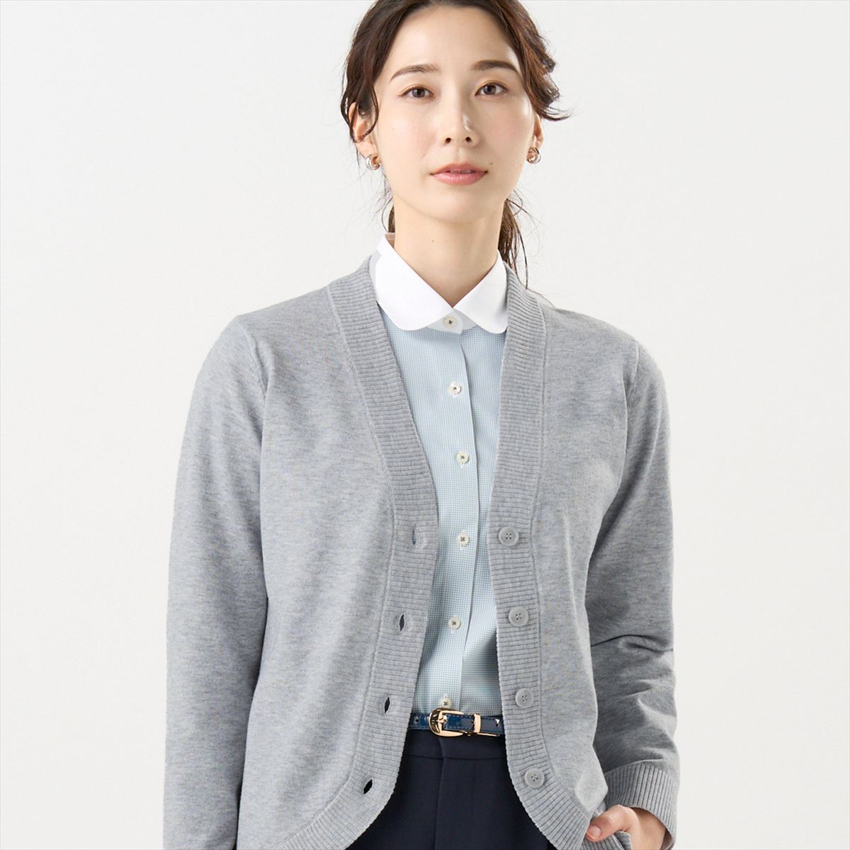 【公式】東京シャツ ニット 裾丸Vネック カーディガン レディース